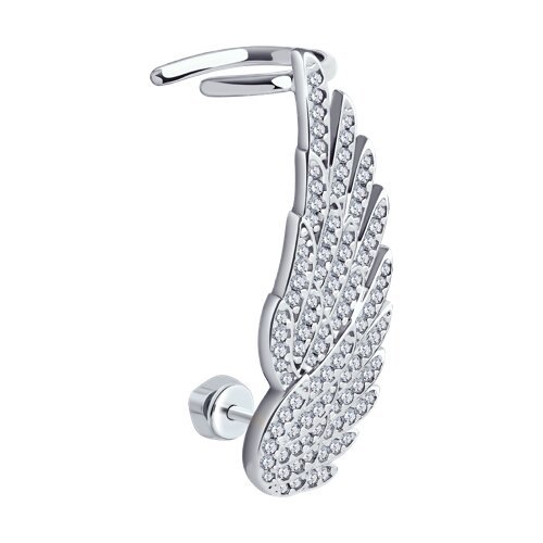 Серьга из серебра с фианитами (Арт.94170242)