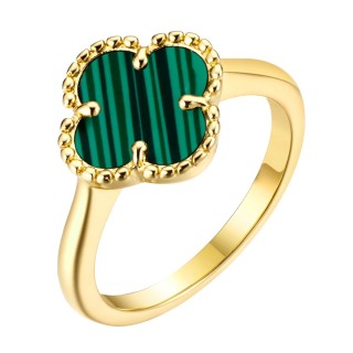 Кольцо серебряное с малахитом «Lucky Clover» Fresh Jewelry (арт.TC-R01968-X-L-Mal-X-X)