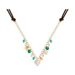 Колье из золочёного серебра с агатами (Арт.83070024)