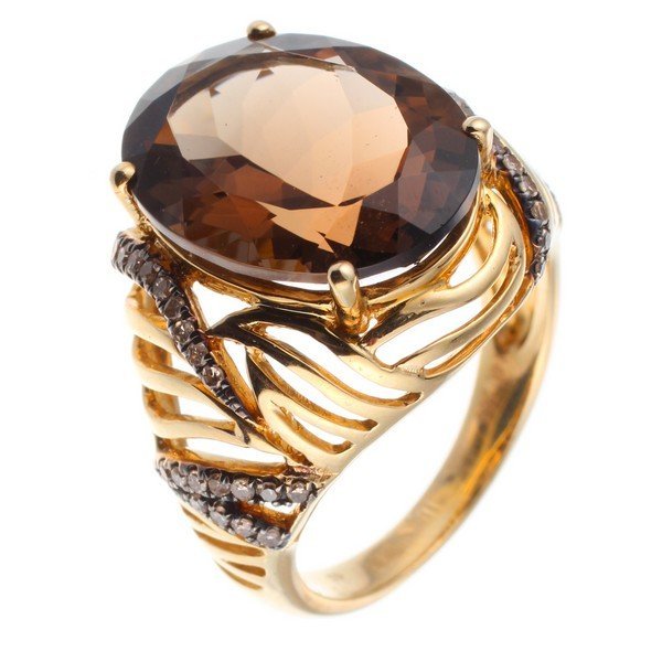 Кольцо из золота с бриллиантом и раухтопазом (Арт.mr36445k-4_dn_sq_yg)