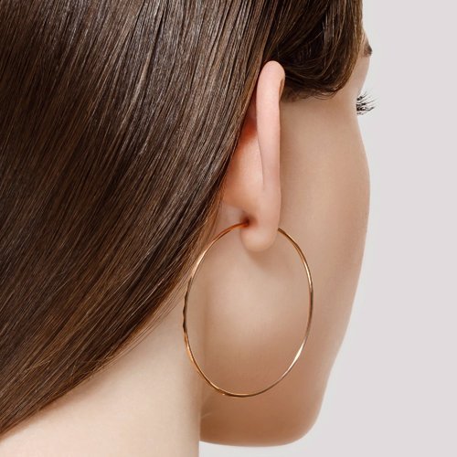 Серьги конго из золота с алмазной гранью (Арт.140010)