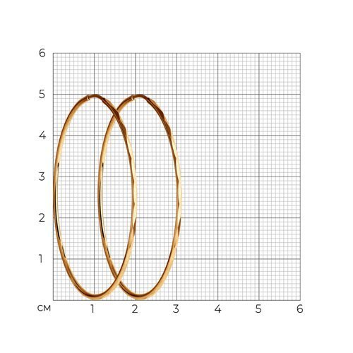 Серьги конго из золота с алмазной гранью (Арт.140010)