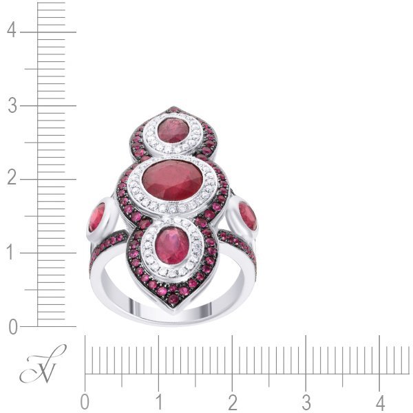 Кольцо из белого золота с бриллиантом и рубином (Арт.mr83420-wd-ru-gru_ko_ro_ru_wg)