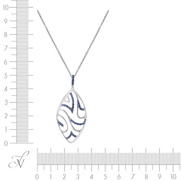 Цепь из белого золота с сапфиром (Арт.nw0001en-w_s_sa_wg)