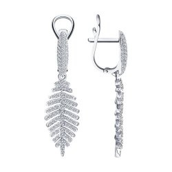 Серьги из белого золота с бриллиантами (Арт.1021751-3)
