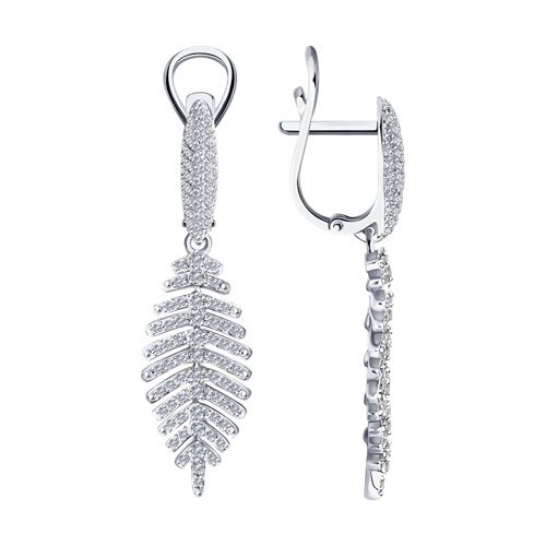 Серьги из белого золота с бриллиантами (Арт.1021751-3)