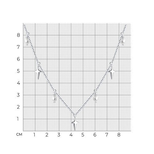 Колье из серебра с жемчугом (Арт.92070065)