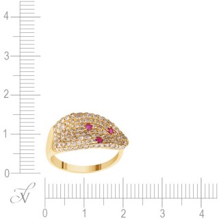 Кольцо с бриллиантами и рубинами «Искры страсти» JVG (арт.R25641)