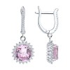 Серьги из серебра с фианитами «Розовый Шарм» SOKOLOV (арт.94027181-91)