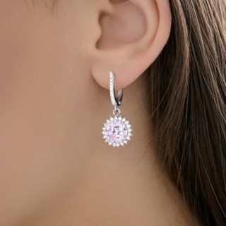 Серьги из серебра с фианитами «Розовый Шарм» SOKOLOV (арт.94027181-91)