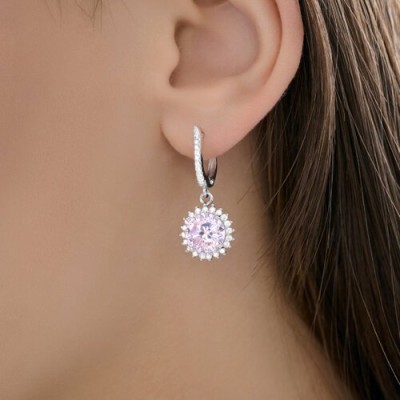 Серьги из серебра с фианитами «Розовый Шарм» SOKOLOV (арт.94027181-91)