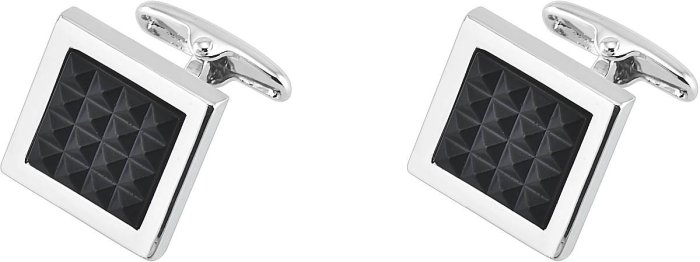 Запонки из ювелирного сплава с чёрной смолой «Грани стиля» (арт. 2-B-1013-20-E)
