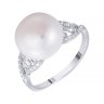 Кольцо из белого золота с бриллиантом и жемчугом (Арт.r32955_ko_ww_wg)