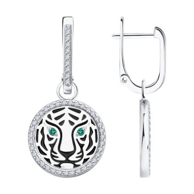 Серьги из белого золота с миксом камней (Арт.3020584-3)