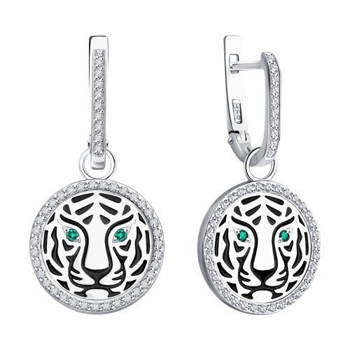 Серьги из белого золота с миксом камней (Арт.3020584-3)