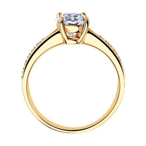 Кольцо из золочёного серебра с эмалью с фианитами (Арт.93010318)