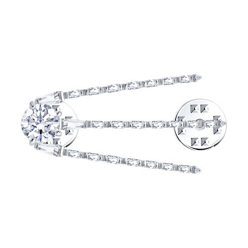 Брошь из серебра с фианитами (Арт.94049016)