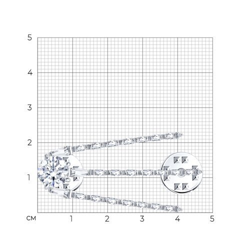 Брошь из серебра с фианитами (Арт.94049016)