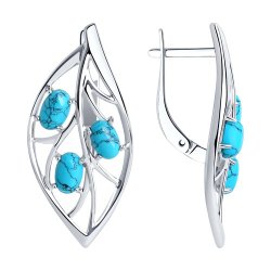 Серьги из серебра с бирюзой (Арт.94-320-00859-1)