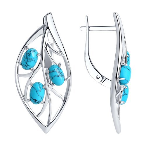 Серьги из серебра с бирюзой (Арт.94-320-00859-1)