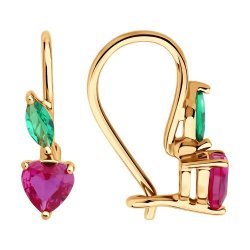 Серьги из золота с корундами и фианитами (Арт.51-120-02847-1)