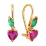 Серьги из золота с корундами и фианитами (Арт.51-120-02847-1)