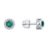 Серьги из белого золота с бриллиантами и изумрудами (Арт.3020432-3)