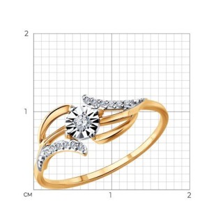 Кольцо из комбинированного золота с бриллиантами «Небесный Вихрь» Соколов (арт.01284)