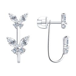 Серьги из серебра с фианитами (Арт.94026498)