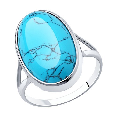 Кольцо из серебра с бирюзой (Арт.94-310-00384-1)