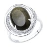 Кольцо из серебра с обсидианом и фианитами (Арт.94-310-00962-1)
