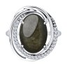 Кольцо из серебра с обсидианом и фианитами (Арт.94-310-00962-1)