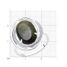 Кольцо из серебра с обсидианом и фианитами (Арт.94-310-00962-1)