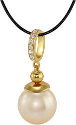 Кулон из серебра с жемчугом и кристаллом swarovski (Арт.aap-1-b-12-5-g)