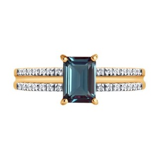 Кольцо из золота с александритом и бриллиантами «Вечерняя Тайна» SOKOLOV (арт.51-210-02342-1)