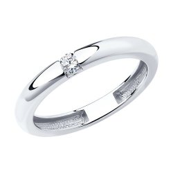 Помолвочное кольцо из серебра с фианитом (Арт.94011254)