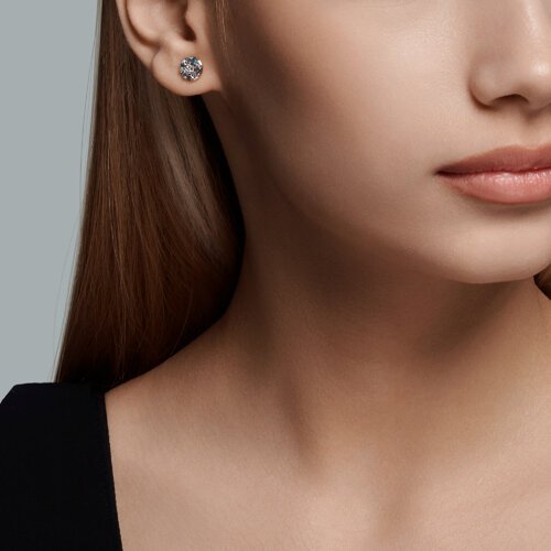 Серьги пусеты золотые пробы 585 с топазом (Арт.51-322-02209-1)