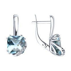 Серьги из серебра с топазами и фианитами (Арт.92022915)