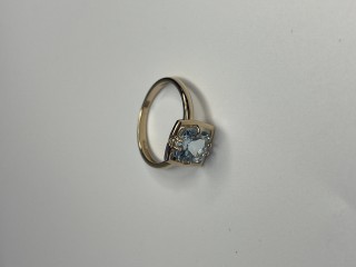 Кольцо золото с топазом «Голубой Кристалл» Estet (арт.01К3115459-1)