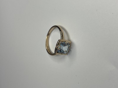 Кольцо золото с топазом «Голубой Кристалл» Estet (арт.01К3115459-1)