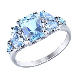 Кольцо из серебра с фианитами (Арт.94012760)