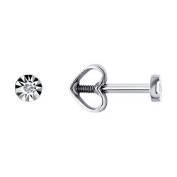 Серьги из белого золота с бриллиантами (Арт.52-222-01076-2)