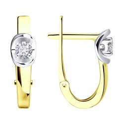 Серьги из желтого золота с бриллиантами (Арт.53-220-01498-1)