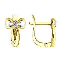 Серьги из желтого золота с фианитами (Арт.53-120-01045-1)