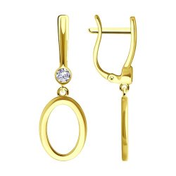 Серьги из желтого золота с фианитами (Арт.53-121-01916-1)