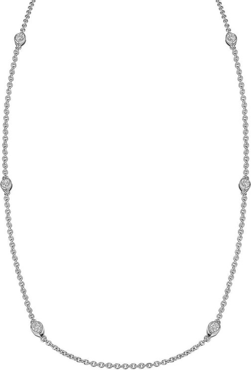 Ожерелье из серебра с кошачим глазом и куб. цирконием (Арт.fao-1-56-s)