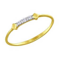Кольцо из желтого золота с фианитами (Арт.017129-2)