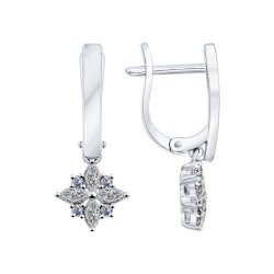 Серьги из серебра с фианитами (Арт.94021947)