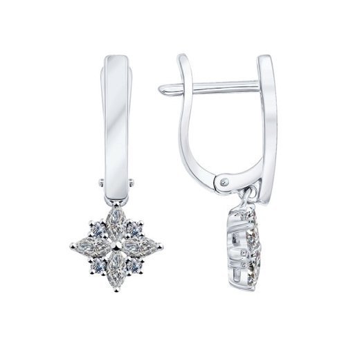Серьги из серебра с фианитами (Арт.94021947)