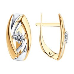Серьги из золота с фианитами (Арт.027253)